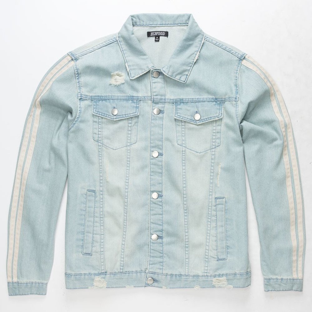 Tilly's - ELWOOD "Truckstop" Mens Denim Jacket Medium - Light Wash retro